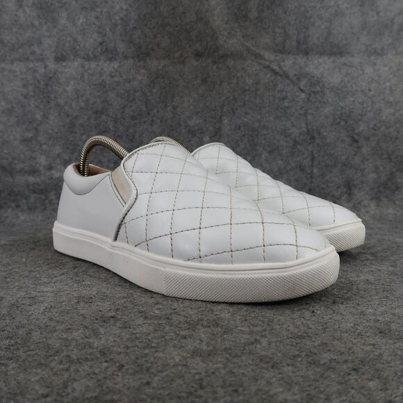 Stq Shoes Womens 7.5 Sneakers Slip On Casual Fashion Quilted Comfort White Flat - Picture 1 of 14
